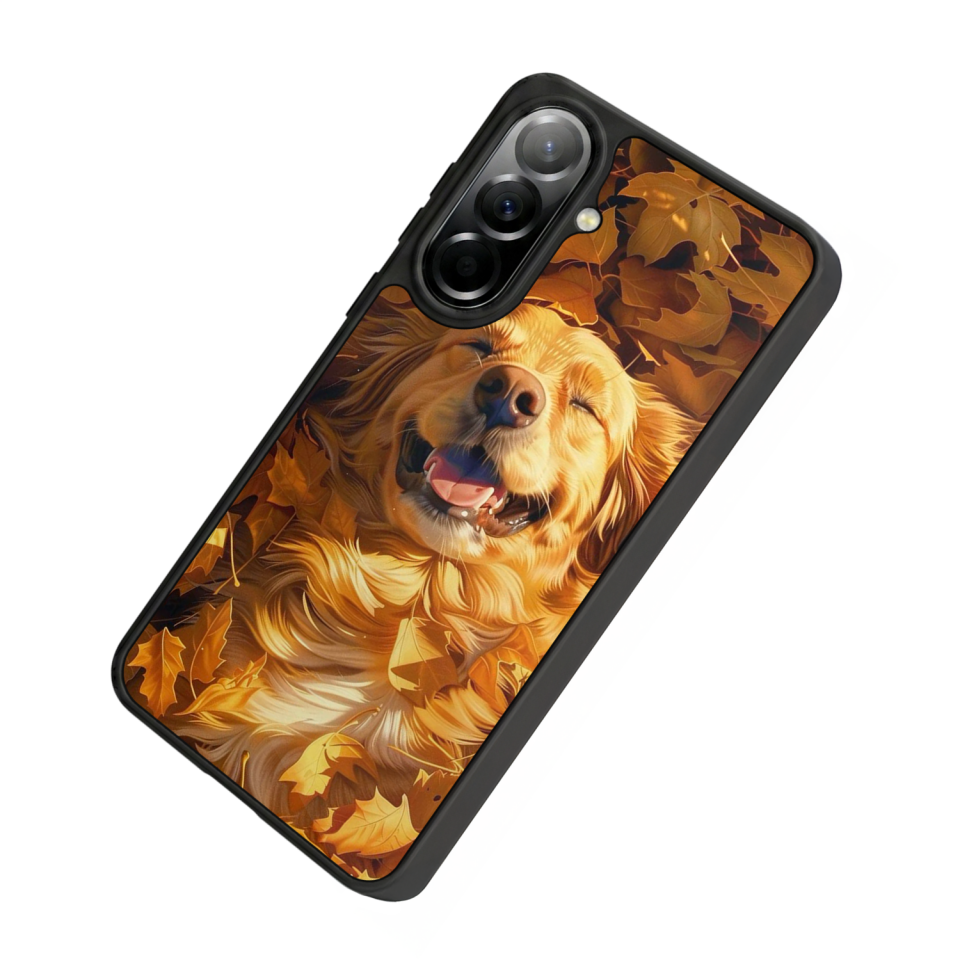 Samsung Galaxy A57 Uyumlu Golden Kopek Tasarımlı Glossy Premium Kılıf