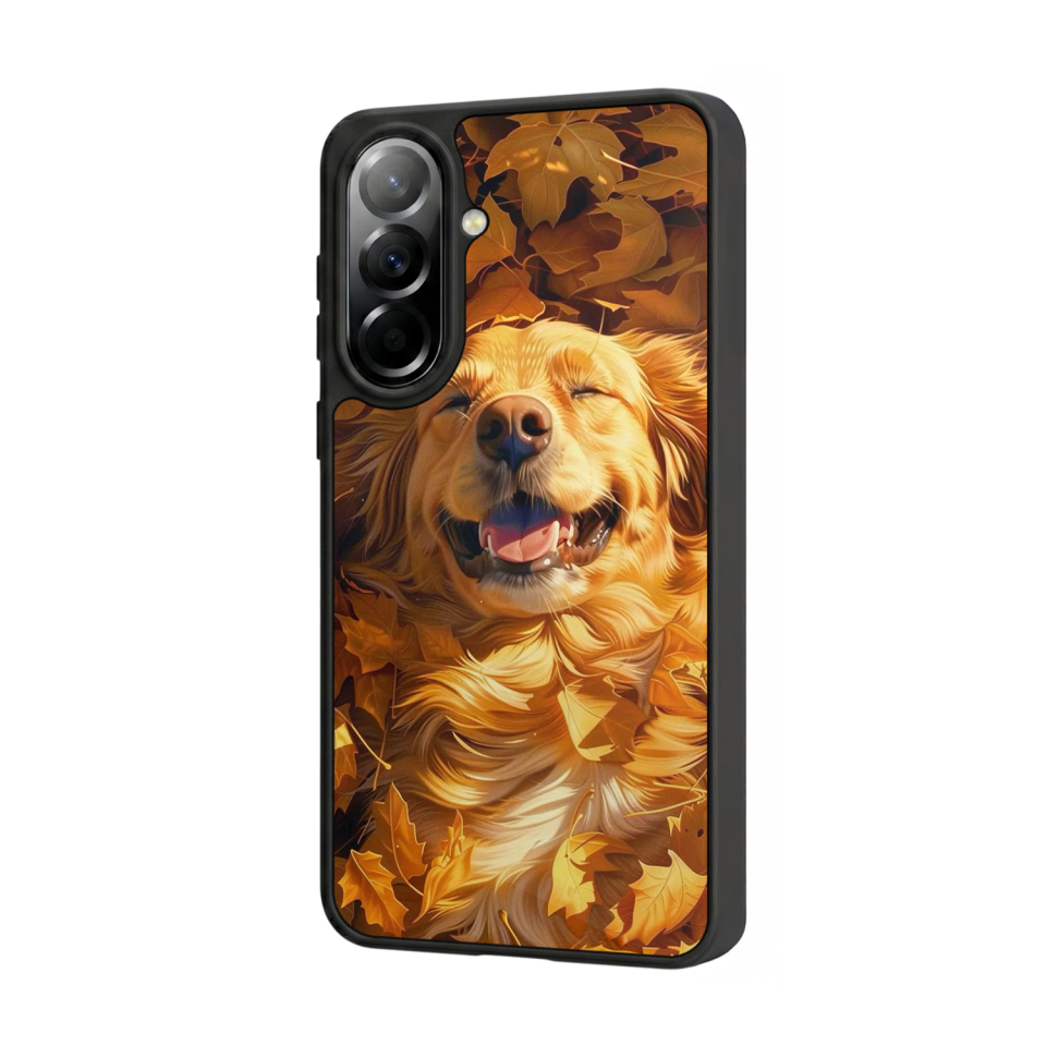 Samsung Galaxy A57 Uyumlu Golden Kopek Tasarımlı Glossy Premium Kılıf