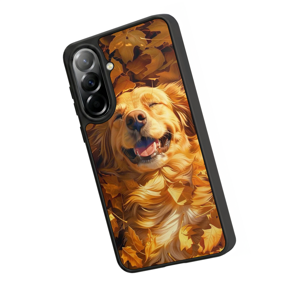 Samsung Galaxy A57 Uyumlu Golden Kopek Tasarımlı Glossy Premium Kılıf