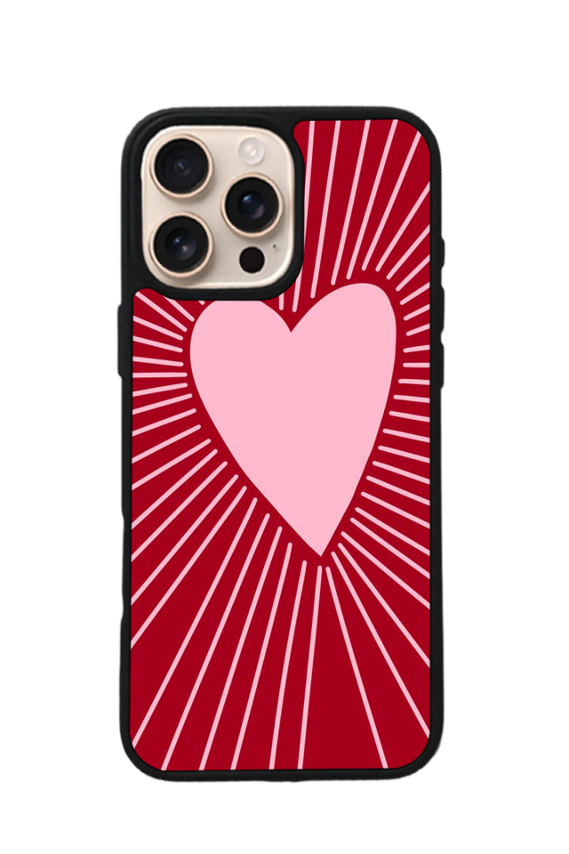 iPhone 16 Pro Max Uyumlu Kalp Love Tasarımlı Glossy Premium Kılıf