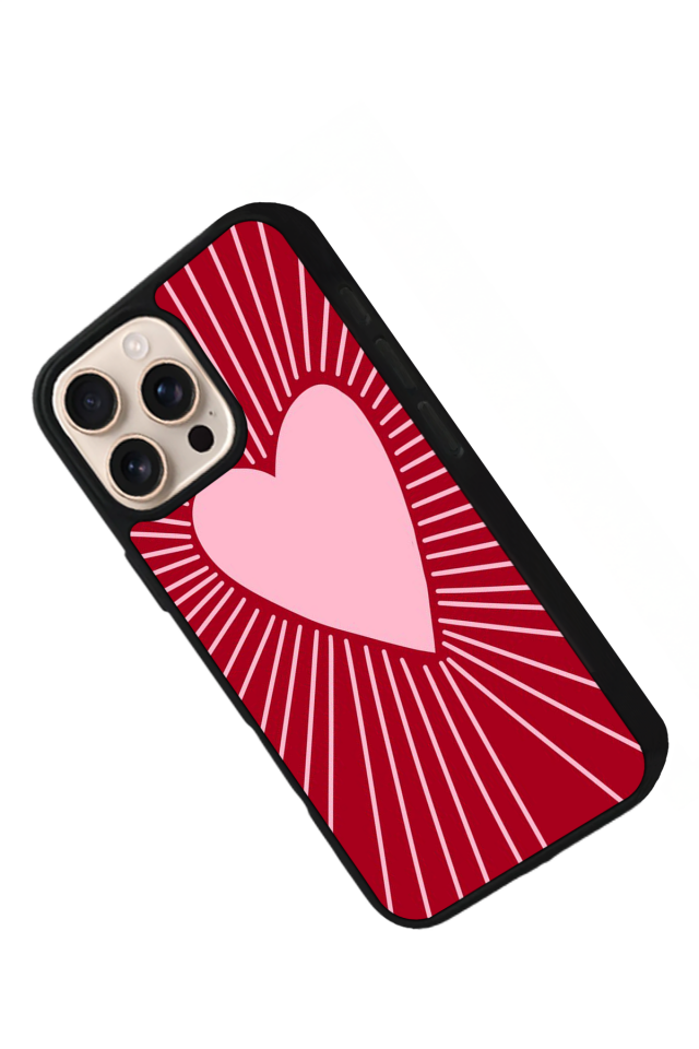 iPhone 16 Pro Max Uyumlu Kalp Love Tasarımlı Glossy Premium Kılıf