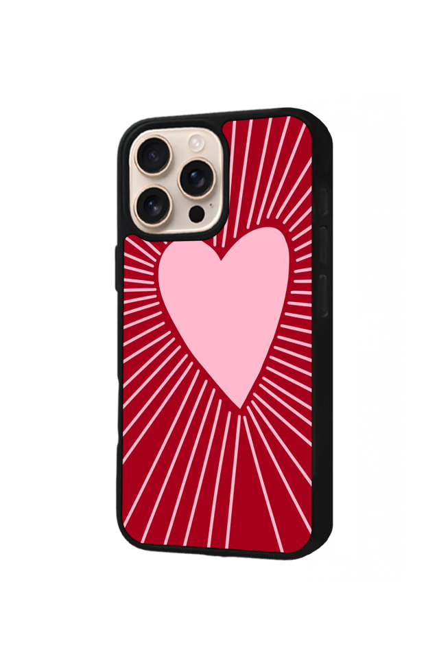 iPhone 16 Pro Max Uyumlu Kalp Love Tasarımlı Glossy Premium Kılıf