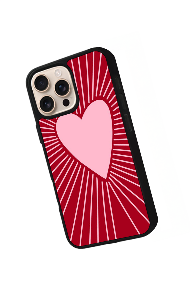 iPhone 16 Pro Max Uyumlu Kalp Love Tasarımlı Glossy Premium Kılıf