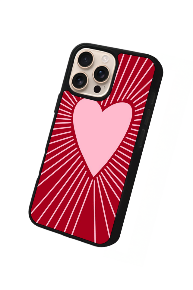 iPhone 16 Pro Max Uyumlu Kalp Love Tasarımlı Glossy Premium Kılıf