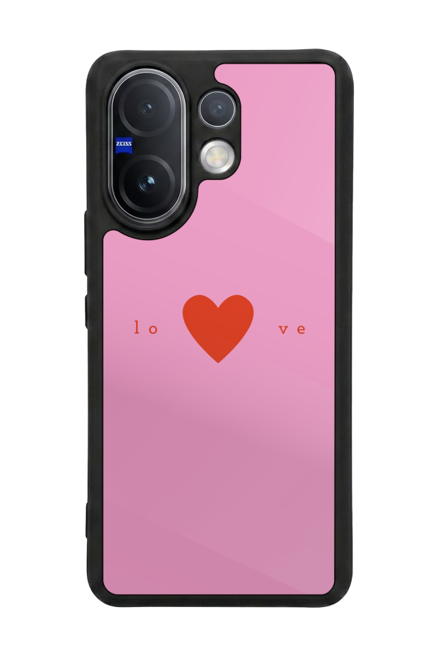 Vivo V60 Uyumlu Kalp Love Tasarımlı Glossy Premium Kılıf