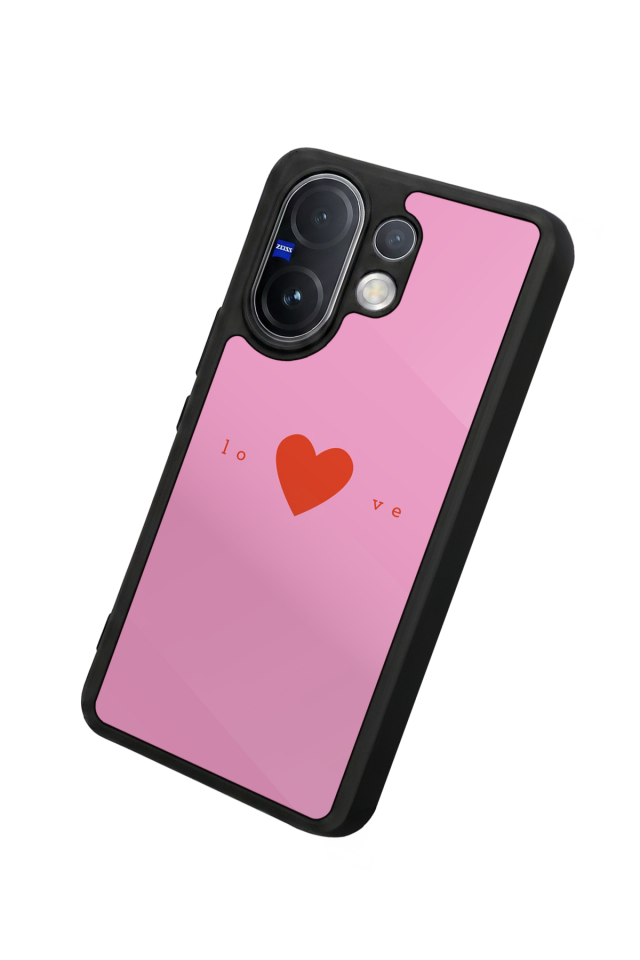 Vivo V60 Uyumlu Kalp Love Tasarımlı Glossy Premium Kılıf
