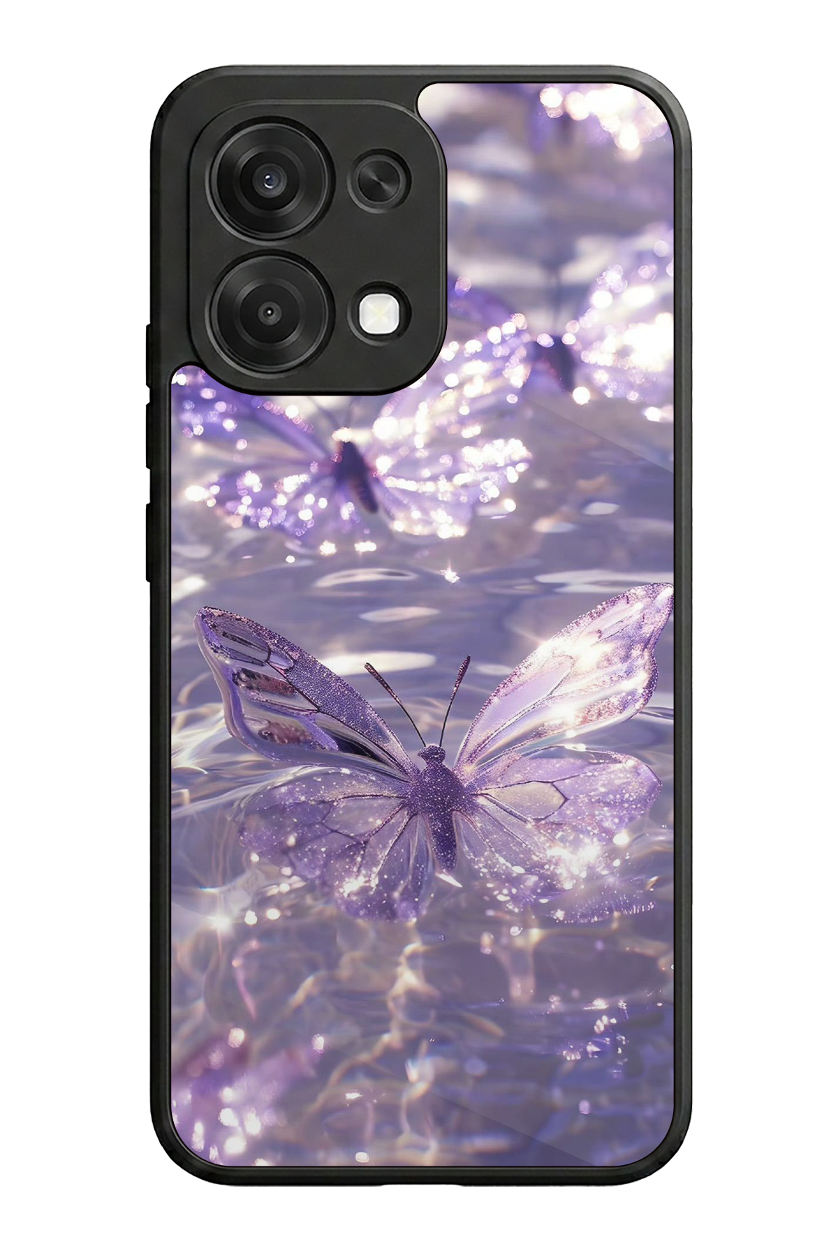 Oppo A6 Pro Uyumlu Kelebek Tasarımlı Glossy Premium Kılıf