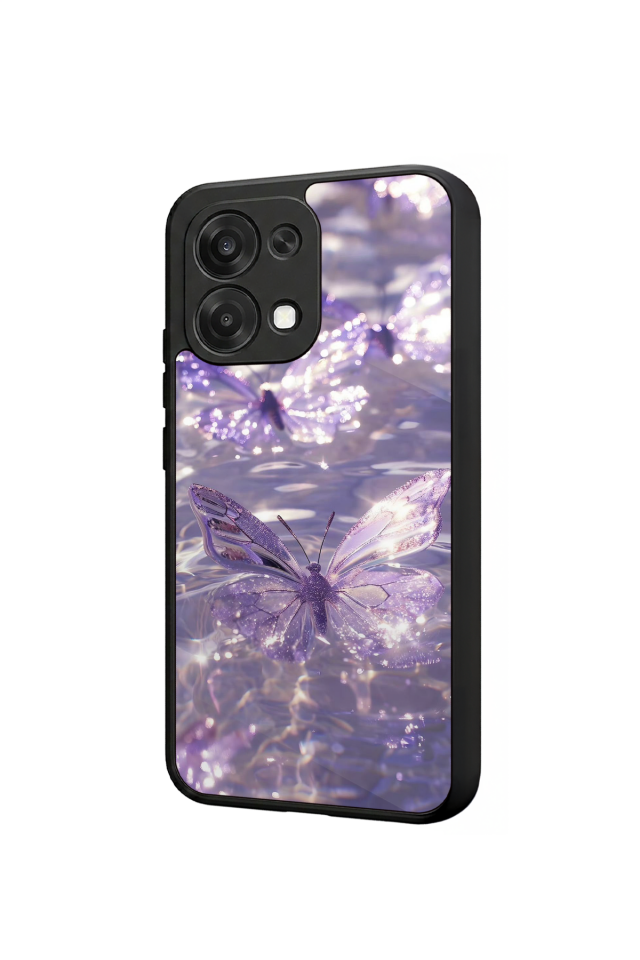 Oppo A6 Pro Uyumlu Kelebek Tasarımlı Glossy Premium Kılıf