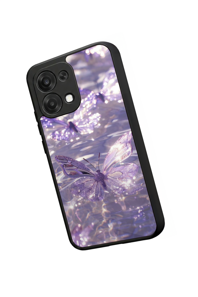 Oppo A6 Pro Uyumlu Kelebek Tasarımlı Glossy Premium Kılıf