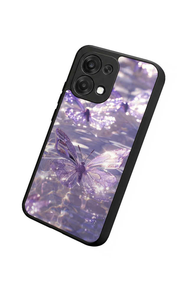 Oppo A6 Pro Uyumlu Kelebek Tasarımlı Glossy Premium Kılıf