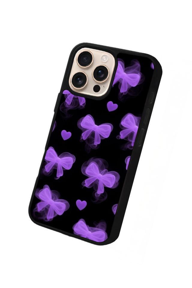 iPhone 16 Pro Uyumlu Kurdele Tasarımlı Glossy Premium Kılıf