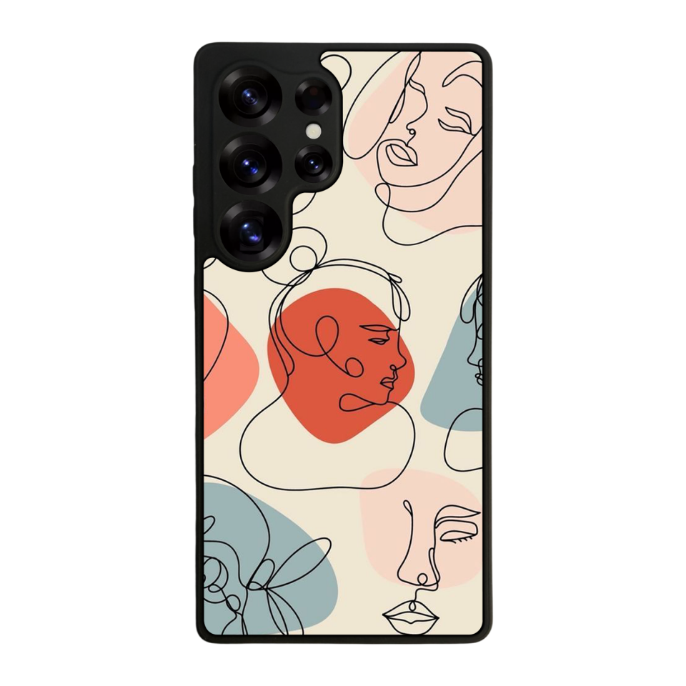 Samsung Galaxy S25 Ultra Uyumlu Line Art Tasarımlı Glossy Premium Kılıf