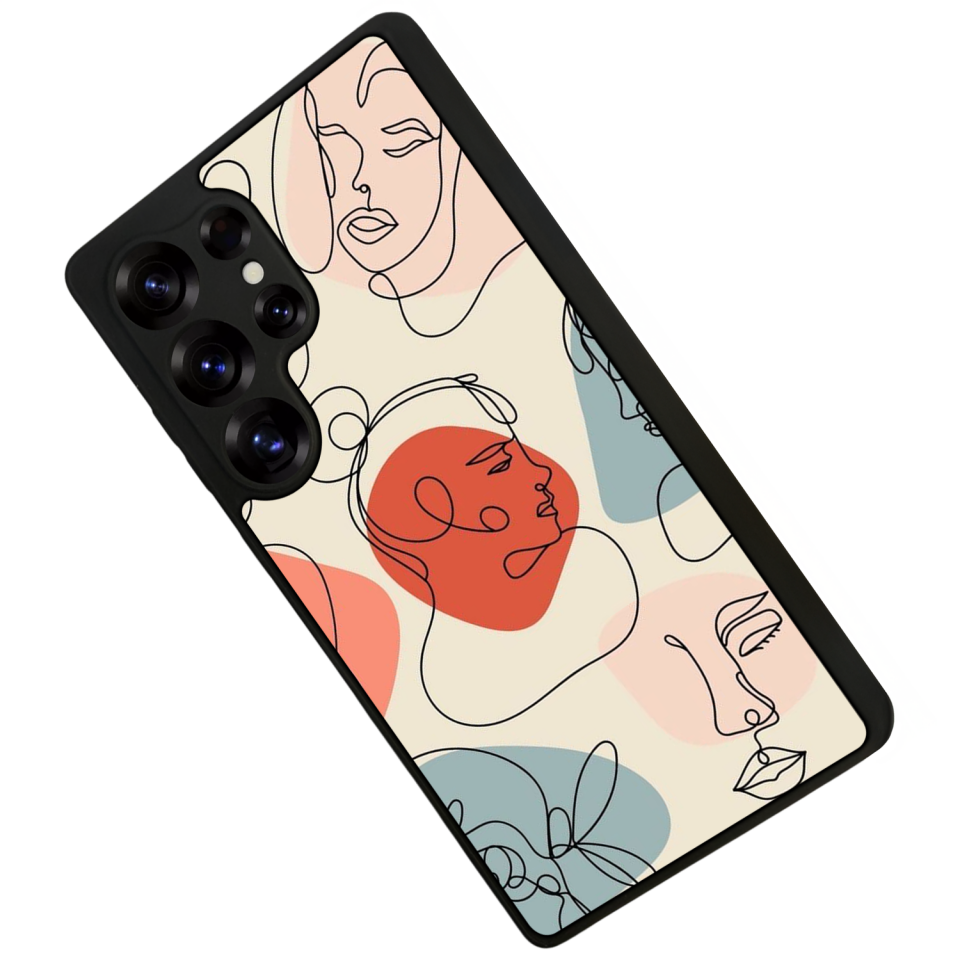Samsung Galaxy S25 Ultra Uyumlu Line Art Tasarımlı Glossy Premium Kılıf