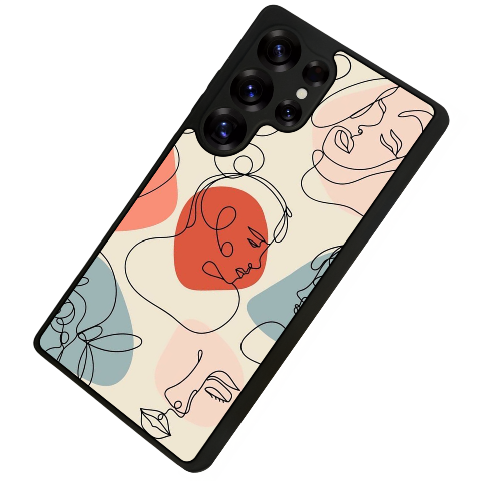 Samsung Galaxy S25 Ultra Uyumlu Line Art Tasarımlı Glossy Premium Kılıf