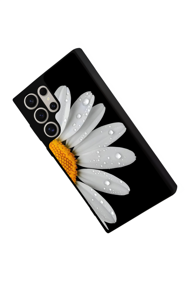 Samsung Galaxy S23 Ultra Uyumlu Papatya Tasarımlı Glossy Premium Kılıf