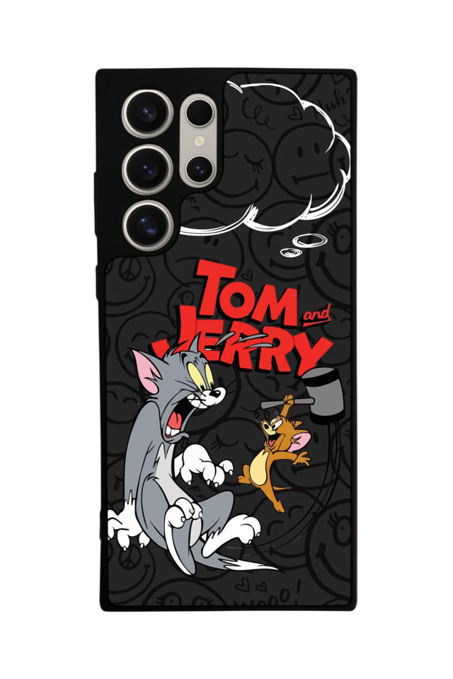 Samsung Galaxy S22 Ultra Uyumlu Tom And Jerry Tasarımlı Glossy Premium Kılıf