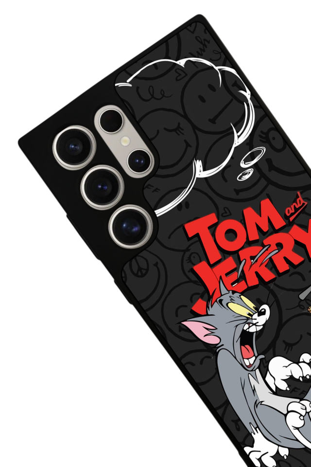 Samsung Galaxy S22 Ultra Uyumlu Tom And Jerry Tasarımlı Glossy Premium Kılıf