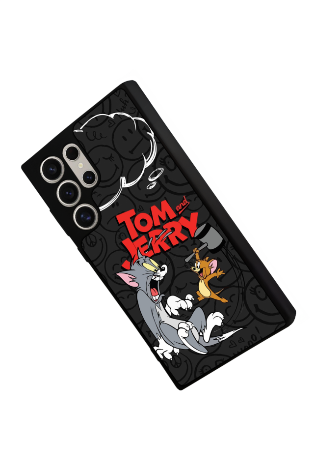 Samsung Galaxy S22 Ultra Uyumlu Tom And Jerry Tasarımlı Glossy Premium Kılıf