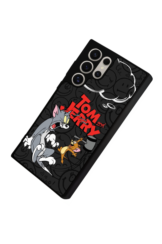 Samsung Galaxy S22 Ultra Uyumlu Tom And Jerry Tasarımlı Glossy Premium Kılıf