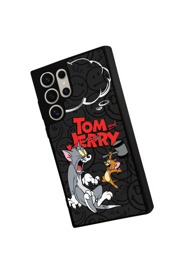 Samsung Galaxy S22 Ultra Uyumlu Tom And Jerry Tasarımlı Glossy Premium Kılıf