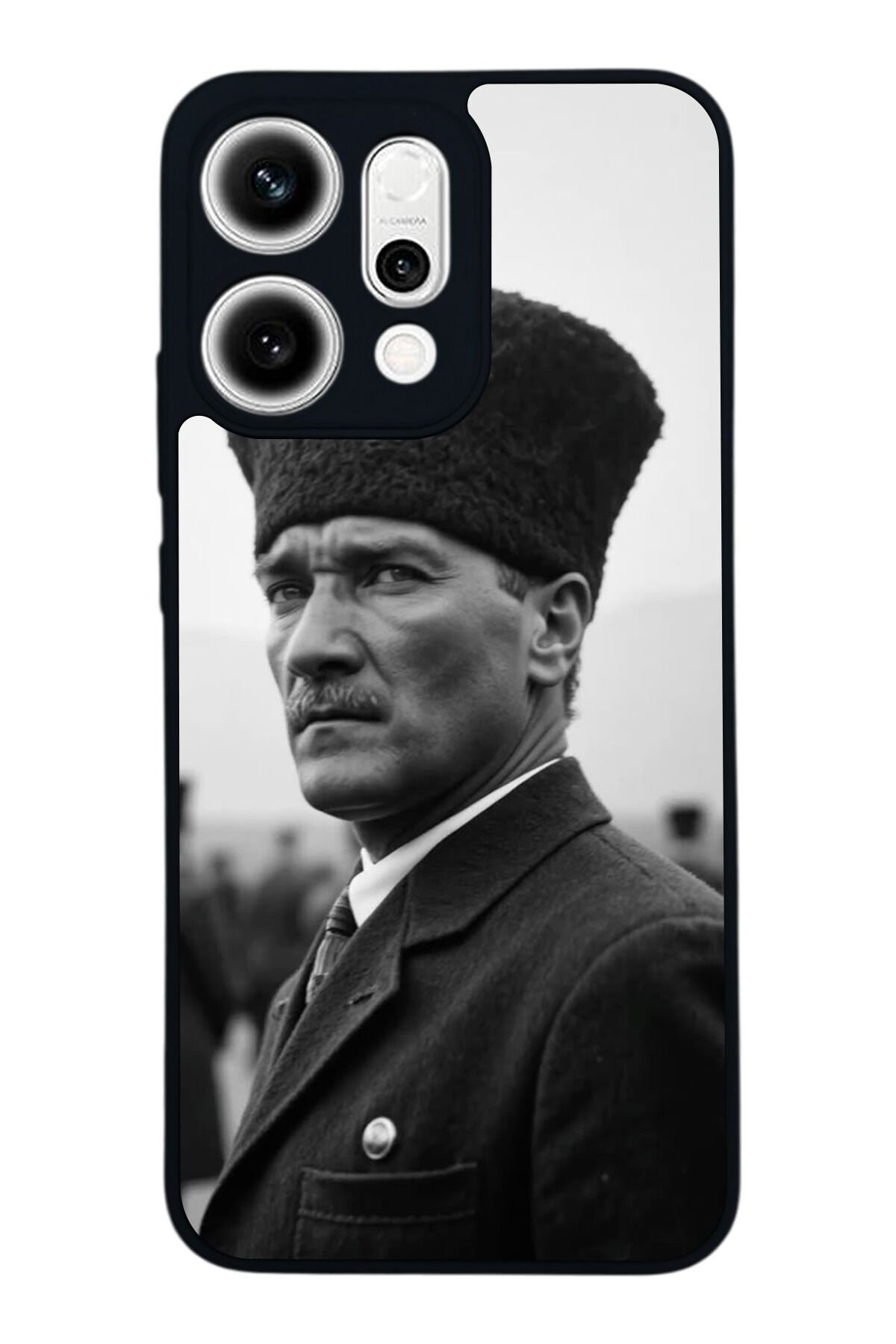 Oppo Reno 14 Uyumlu Mustafa Kemal Ataturk Tasarımlı Glossy Premium Kılıf