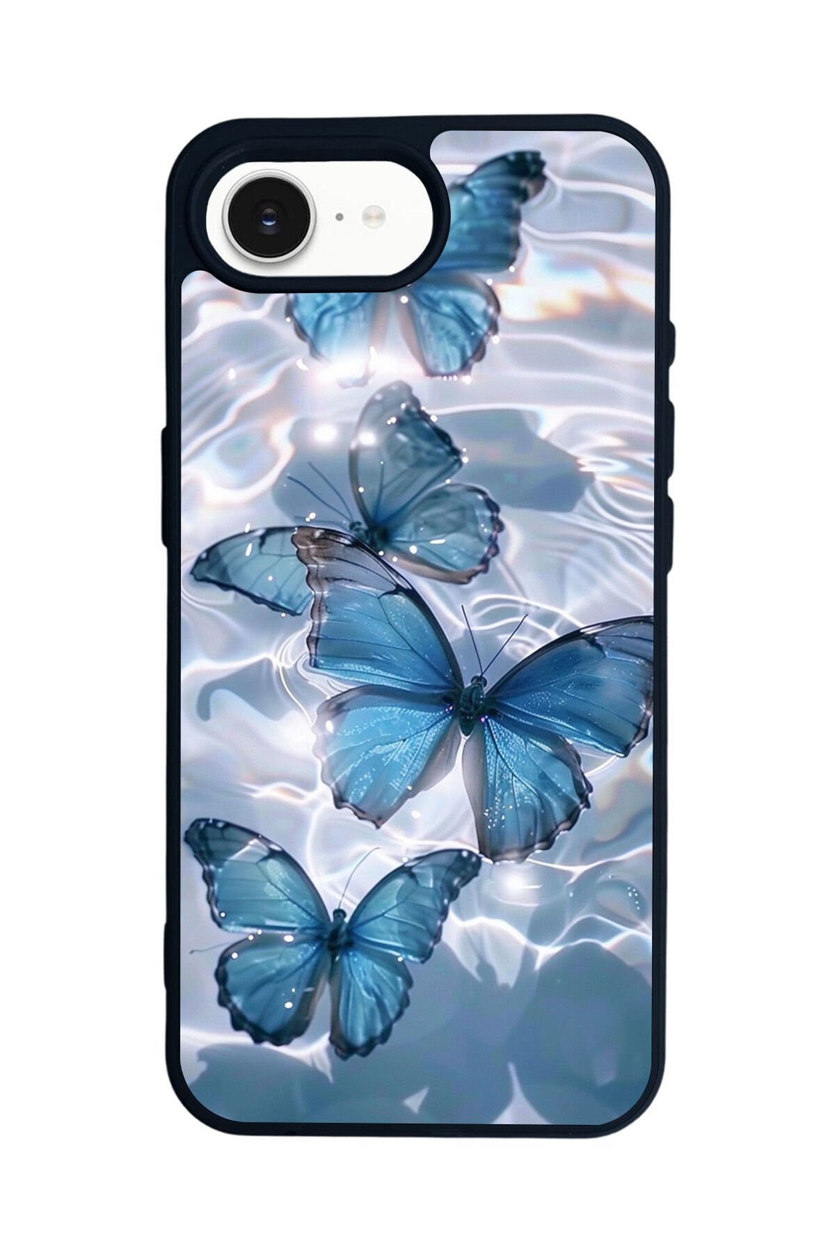 iPhone 16E Uyumlu Kelebek Tasarımlı Glossy Premium Kılıf