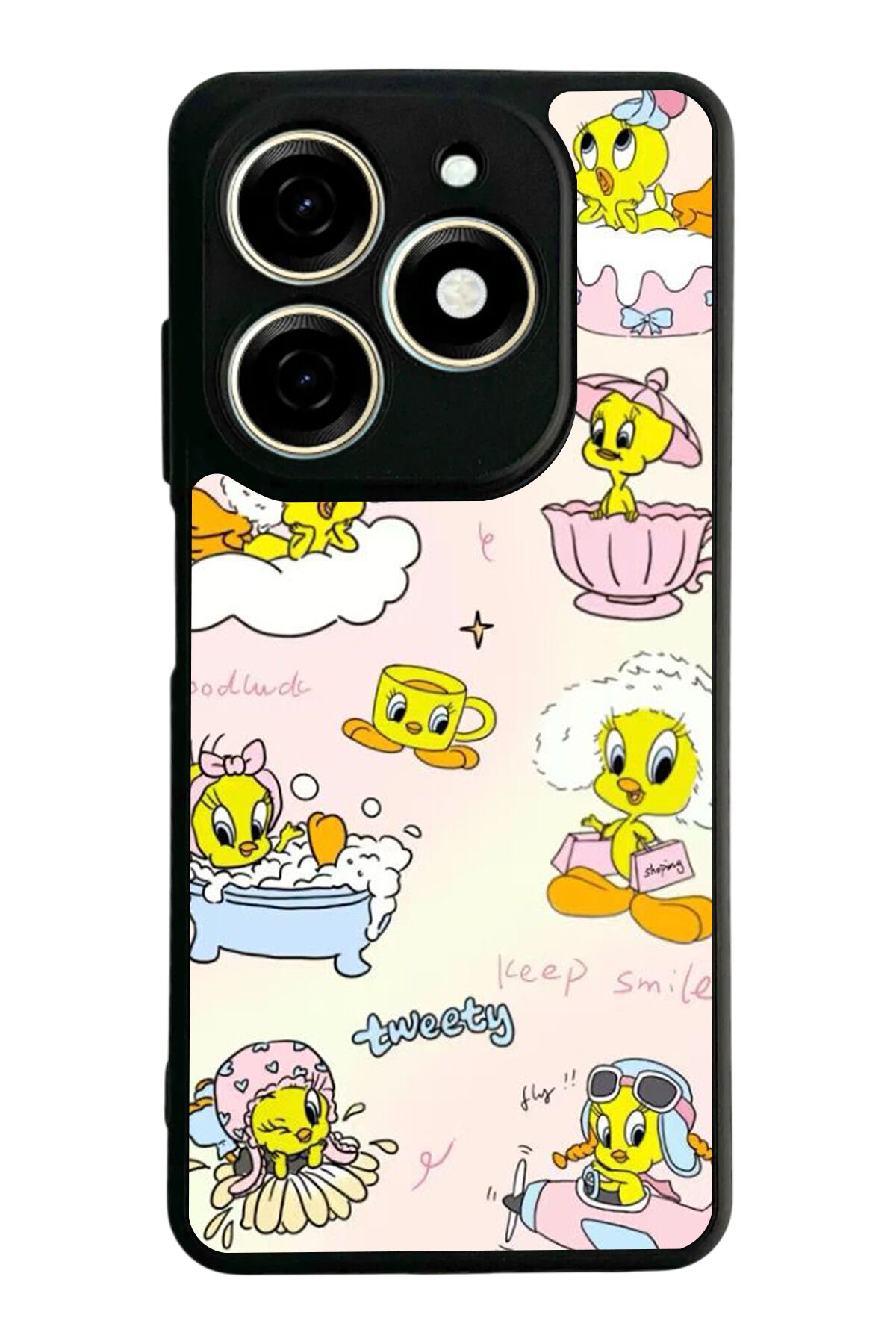 Infınıx Smart 8 Pro Uyumlu Tweety Tasarımlı Glossy Premium Kılıf
