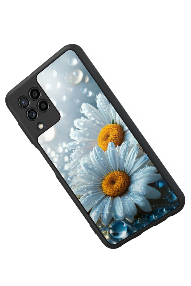 Samsung Galaxy M32 Uyumlu Cicek Tasarımlı Glossy Premium Kılıf