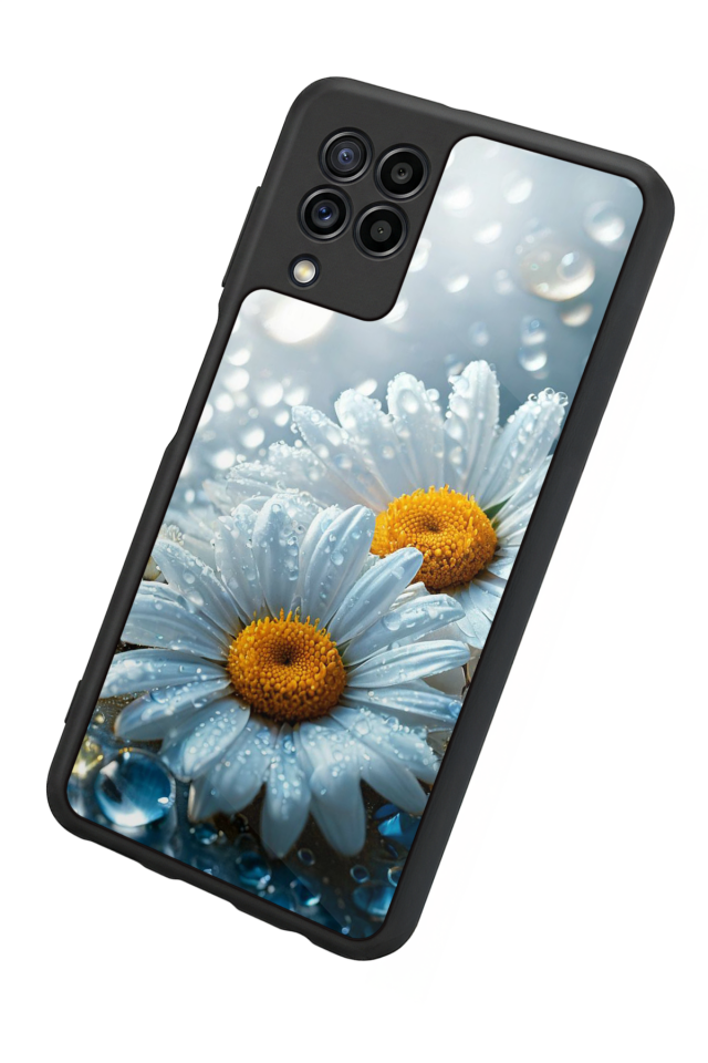 Samsung Galaxy M32 Uyumlu Cicek Tasarımlı Glossy Premium Kılıf