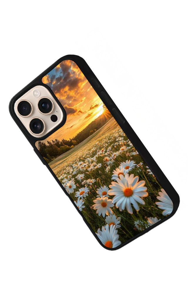 iPhone 15 Pro Max Uyumlu Cicek Tasarımlı Glossy Premium Kılıf