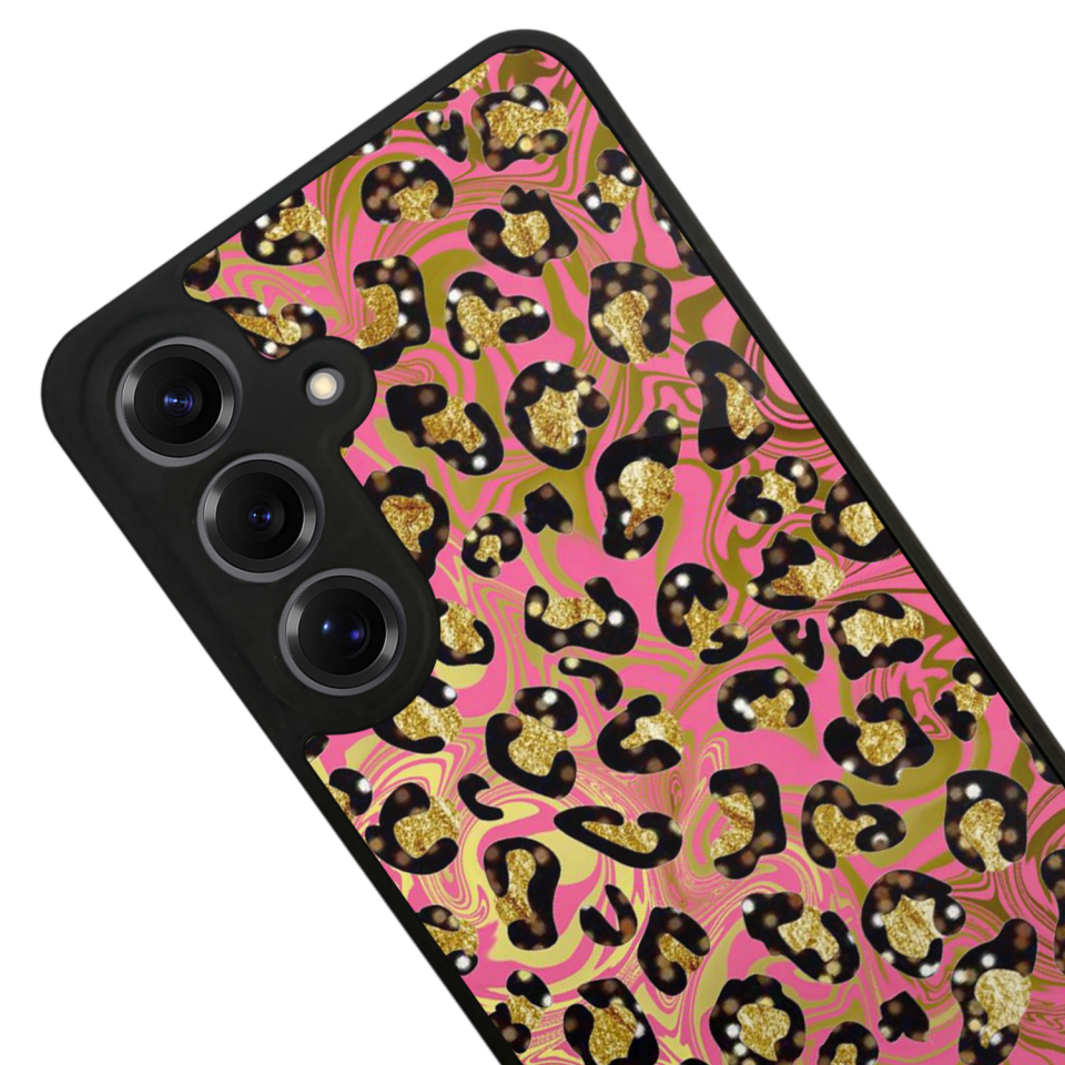 Samsung Galaxy S25 Uyumlu Hologram Leopar Tasarımlı Glossy Premium Kılıf