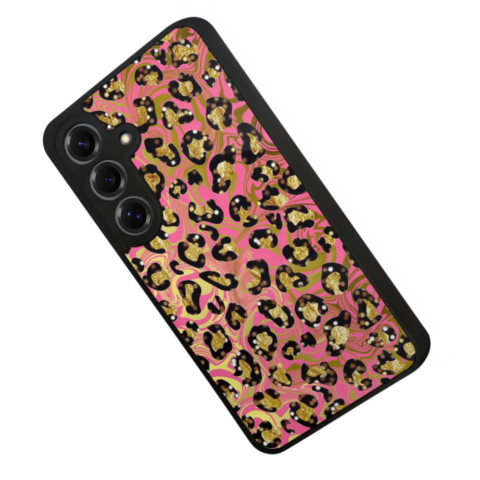 Samsung Galaxy S25 Uyumlu Hologram Leopar Tasarımlı Glossy Premium Kılıf