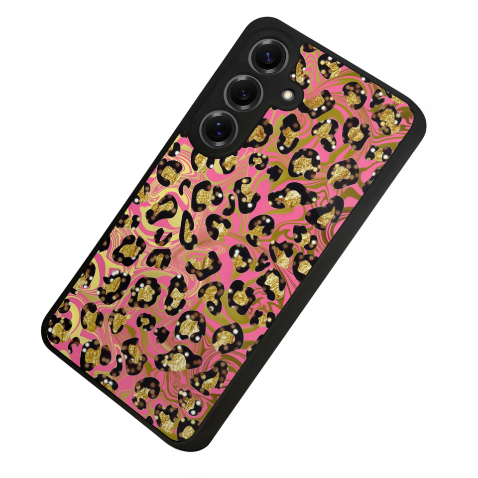 Samsung Galaxy S25 Uyumlu Hologram Leopar Tasarımlı Glossy Premium Kılıf