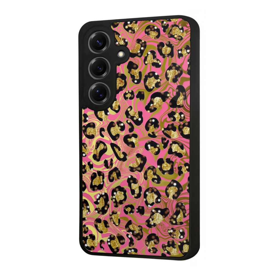Samsung Galaxy S25 Uyumlu Hologram Leopar Tasarımlı Glossy Premium Kılıf