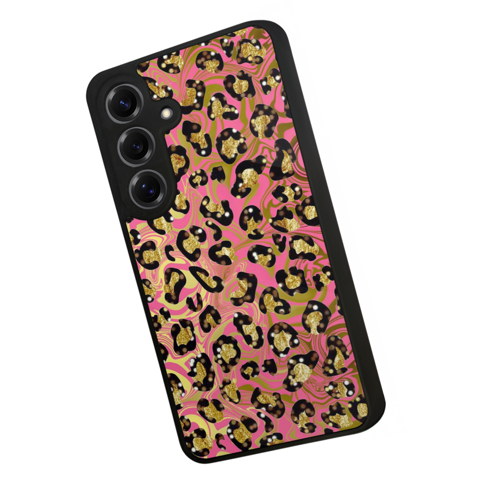 Samsung Galaxy S25 Uyumlu Hologram Leopar Tasarımlı Glossy Premium Kılıf