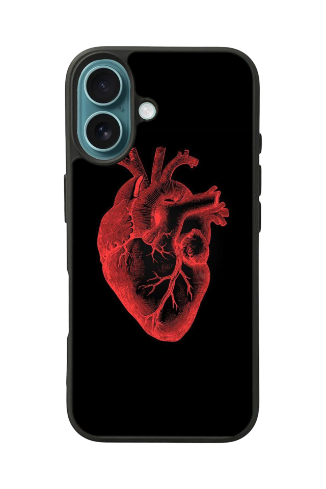 iPhone 16 Uyumlu Kalp Love Tasarımlı Glossy Premium Kılıf