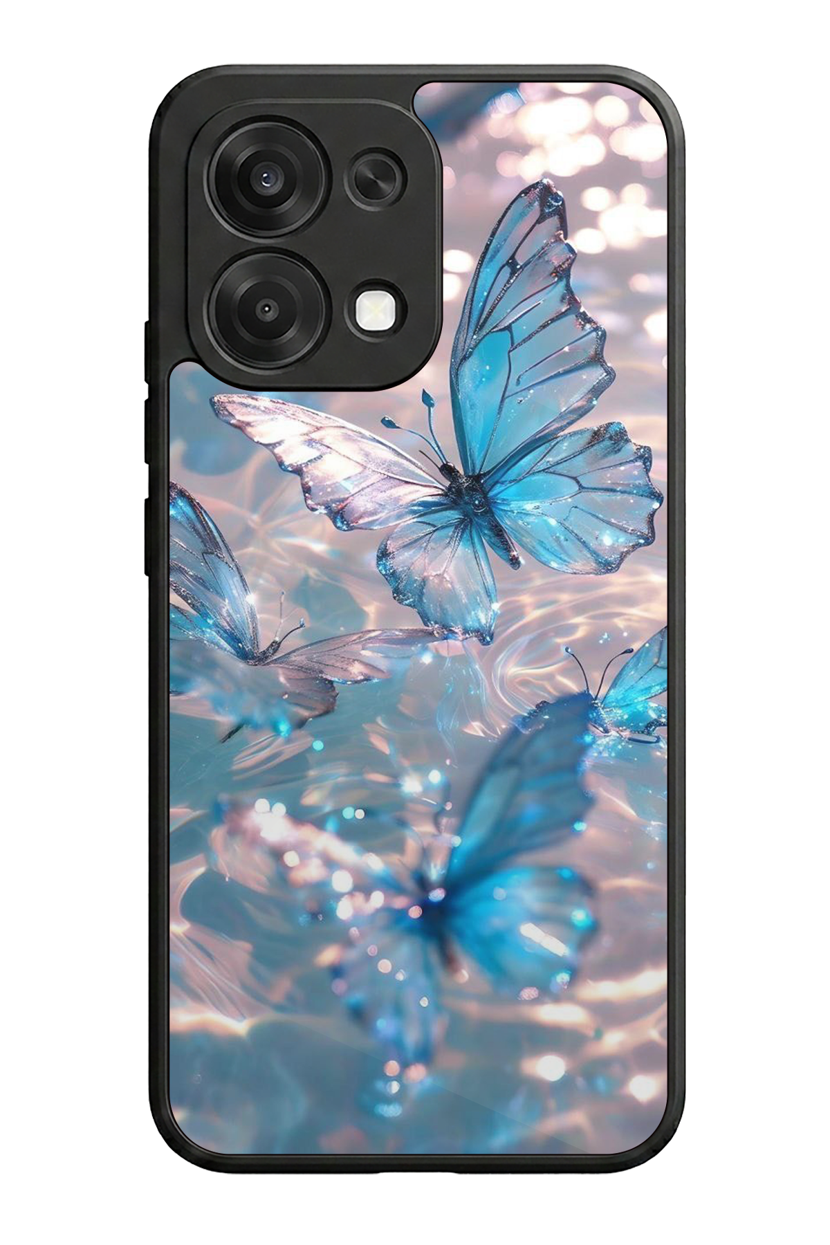 Oppo A6 Pro Uyumlu Kelebek Tasarımlı Glossy Premium Kılıf
