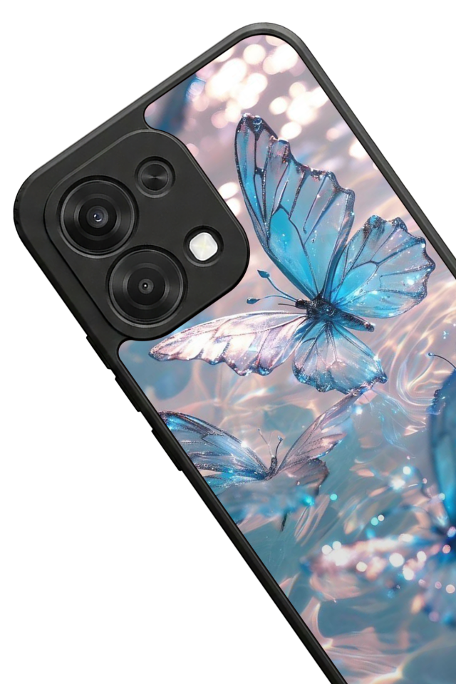 Oppo A6 Pro Uyumlu Kelebek Tasarımlı Glossy Premium Kılıf