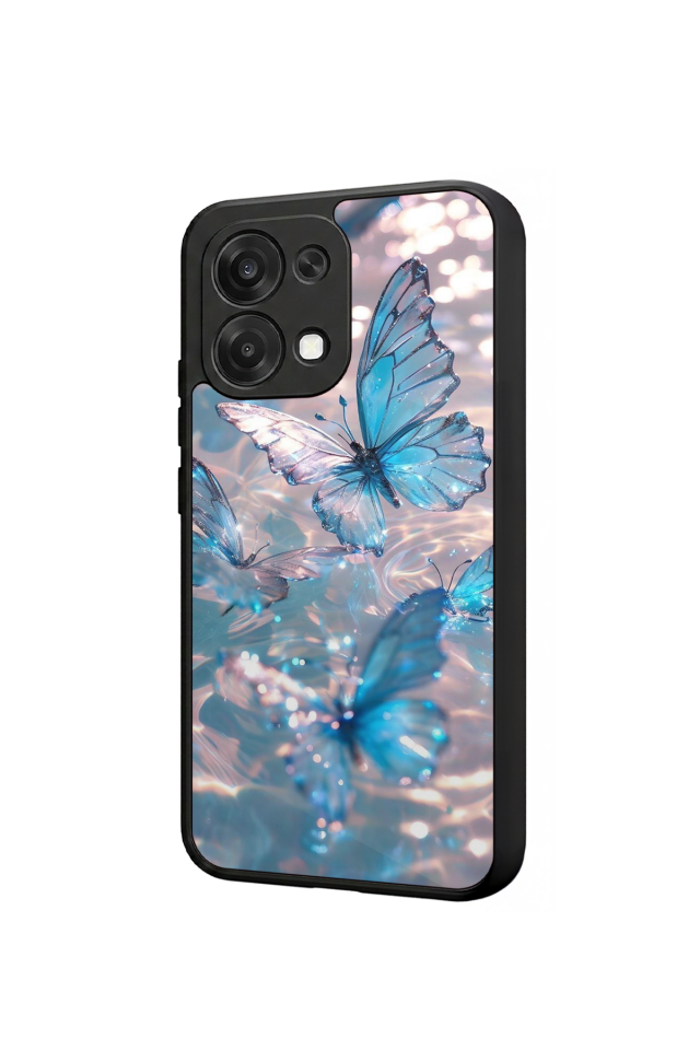 Oppo A6 Pro Uyumlu Kelebek Tasarımlı Glossy Premium Kılıf