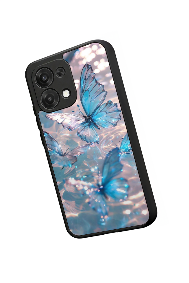 Oppo A6 Pro Uyumlu Kelebek Tasarımlı Glossy Premium Kılıf