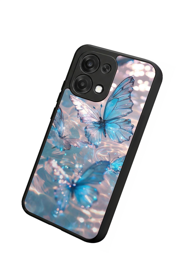 Oppo A6 Pro Uyumlu Kelebek Tasarımlı Glossy Premium Kılıf