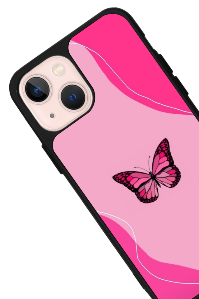 iPhone 13 Mini Uyumlu Kelebek Tasarımlı Glossy Premium Kılıf