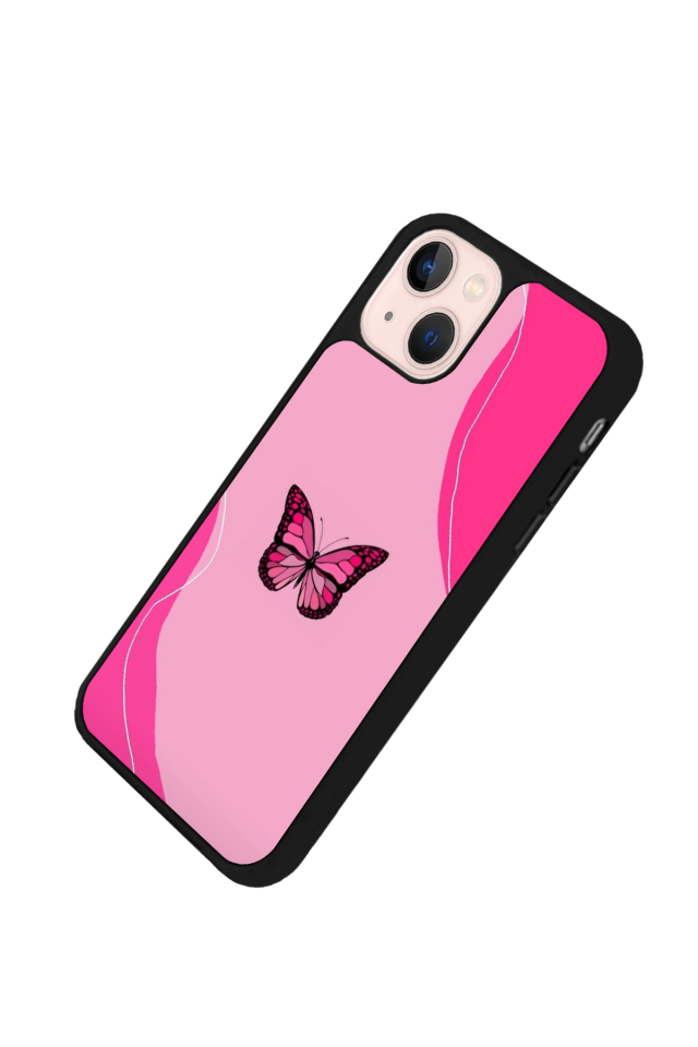 iPhone 13 Mini Uyumlu Kelebek Tasarımlı Glossy Premium Kılıf