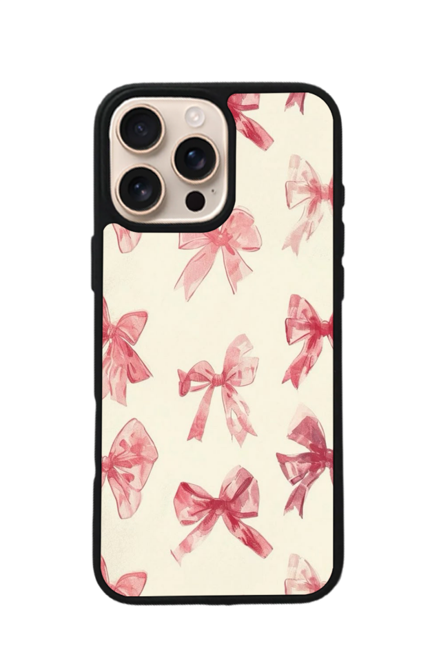 iPhone 16 Pro Uyumlu Kurdele Tasarımlı Glossy Premium Kılıf