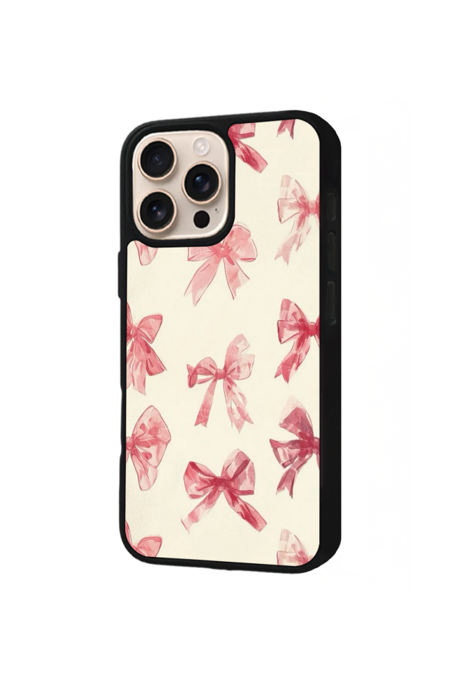 iPhone 16 Pro Uyumlu Kurdele Tasarımlı Glossy Premium Kılıf