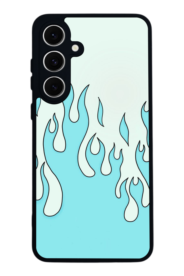 Samsung Galaxy S24 FE Uyumlu Retro Flame Patterns Tasarımlı Glossy Premium Kılıf