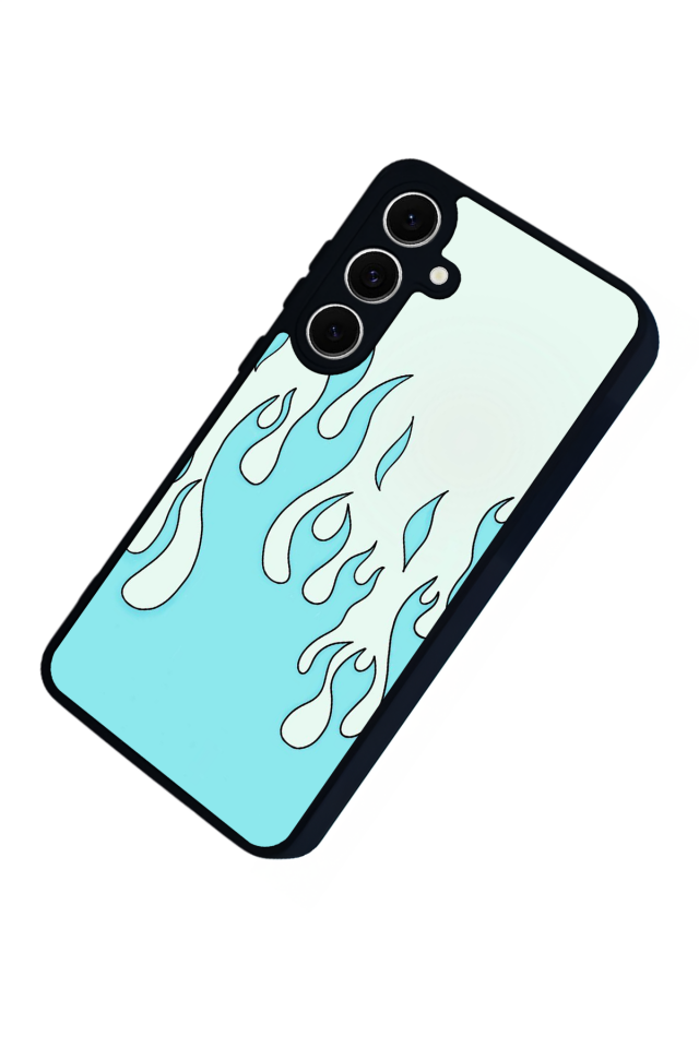 Samsung Galaxy S24 FE Uyumlu Retro Flame Patterns Tasarımlı Glossy Premium Kılıf