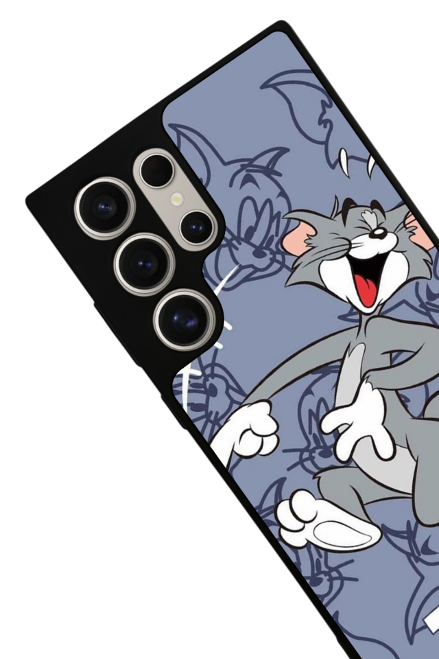 Samsung Galaxy S22 Ultra Uyumlu Tom And Jerry Tasarımlı Glossy Premium Kılıf