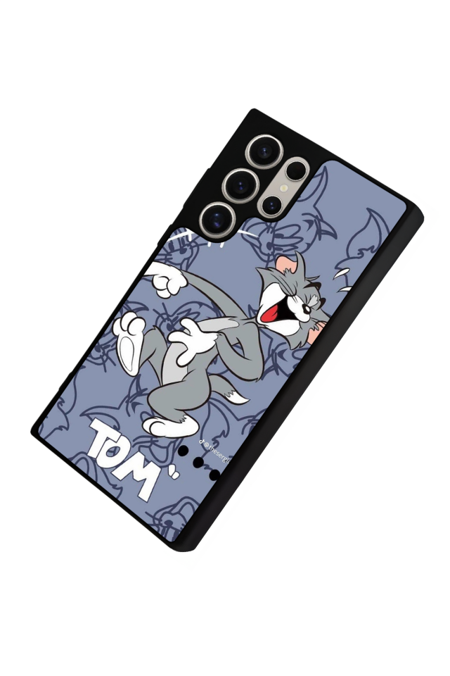 Samsung Galaxy S22 Ultra Uyumlu Tom And Jerry Tasarımlı Glossy Premium Kılıf