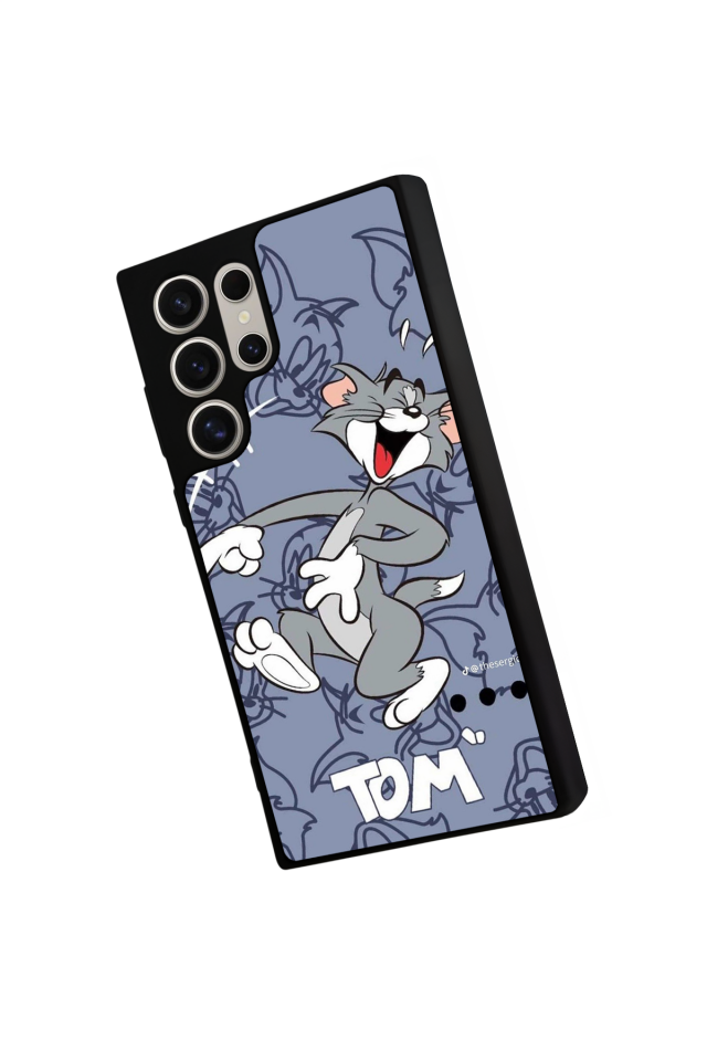 Samsung Galaxy S22 Ultra Uyumlu Tom And Jerry Tasarımlı Glossy Premium Kılıf